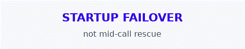 Startup failover label pulsing beside not mid-call rescue note