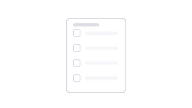 Magnifying glass checks each line of a report, purple checks, loop