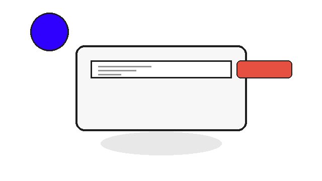 A purple badge slides toward a preview card, its red status light turns green, and a purple check stamp lands, loop